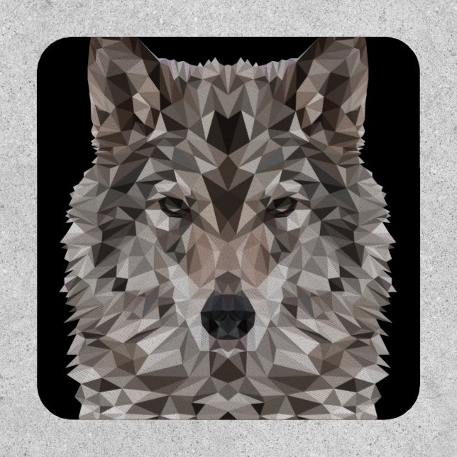 Gray Wolf Geometric Portrait Patch (Front)