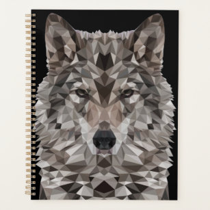 Gray Wolf Geometric Portrait Planner