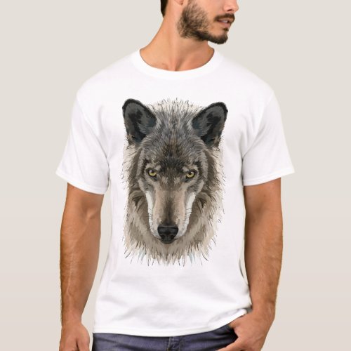 Gray Wolf Grey Wolf Wolf Wolves Wolf Face T_Shirt