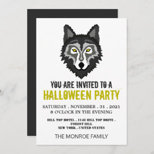 Gray Wolf, Halloween Party Invitation