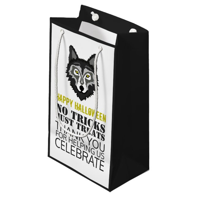Gray Wolf, Halloween Party Small Gift Bag (Front Angled)