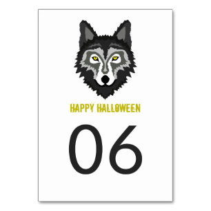 Gray Wolf, Halloween Party Table Number