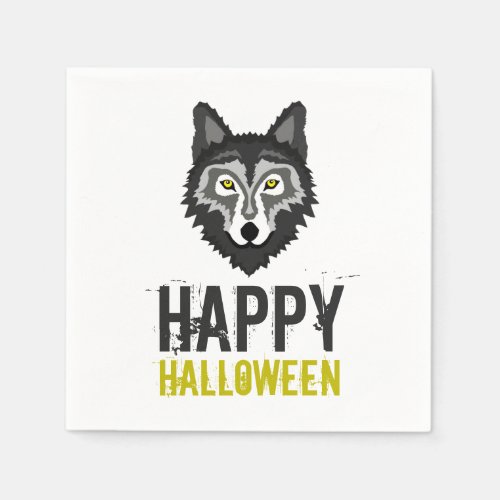 Gray Wolf Happy Halloween Napkins