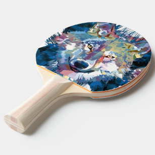Gray Wolf Head - Wolf  Ping Pong Paddle