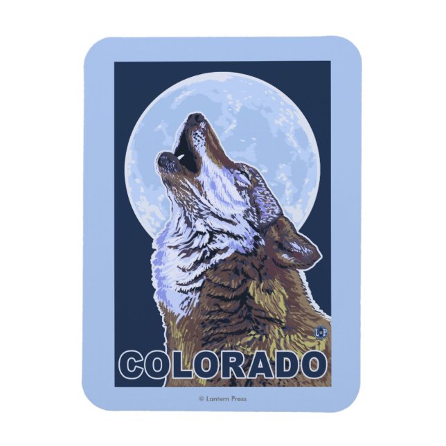 Gray Wolf HowlingColorado Magnet (Vertical)