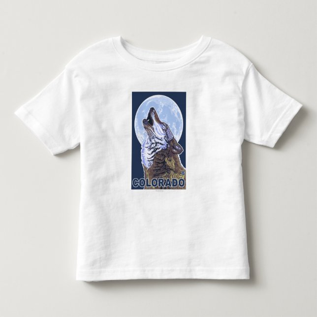 Gray Wolf HowlingColorado Toddler T-shirt (Front)