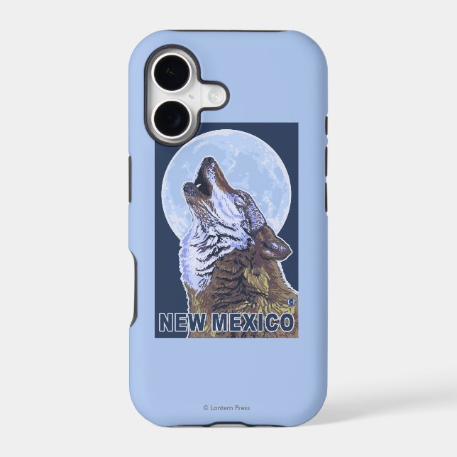 Gray Wolf HowlingNew Mexico Case-Mate iPhone Case (Back)
