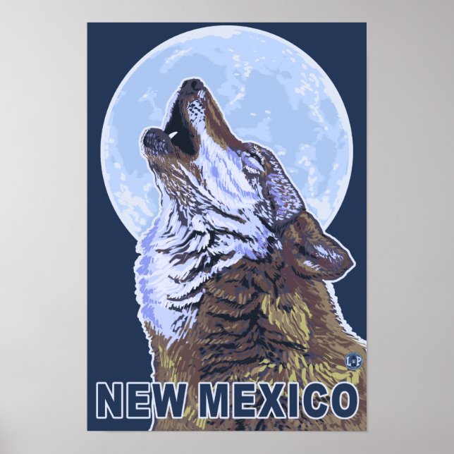 Gray Wolf HowlingNew Mexico Poster (Front)