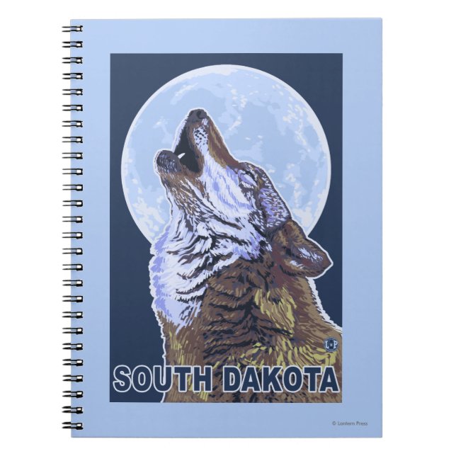 Gray Wolf HowlingSouth Dakota Notebook (Front)