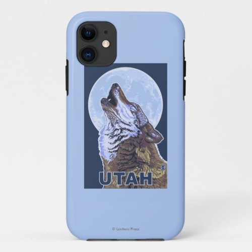 Gray Wolf HowlingUtah iPhone 11 Case