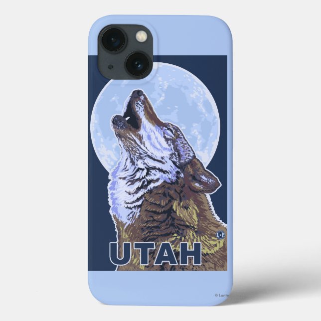 Gray Wolf HowlingUtah Case-Mate iPhone Case (Back)
