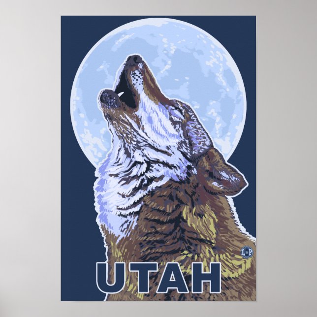 Gray Wolf HowlingUtah Poster (Front)