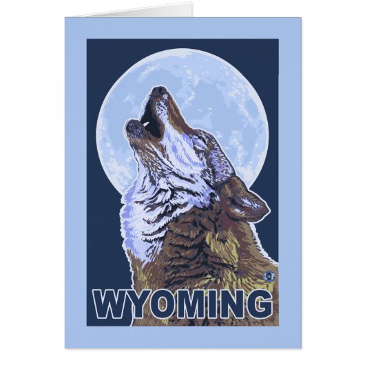 Gray Wolf HowlingWyoming Cards (Front)