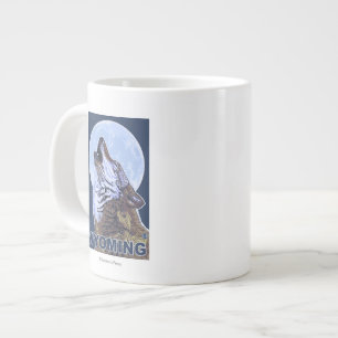 Gray Wolf HowlingWyoming Large Coffee Mug