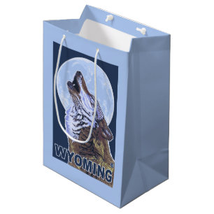 Gray Wolf HowlingWyoming Medium Gift Bag