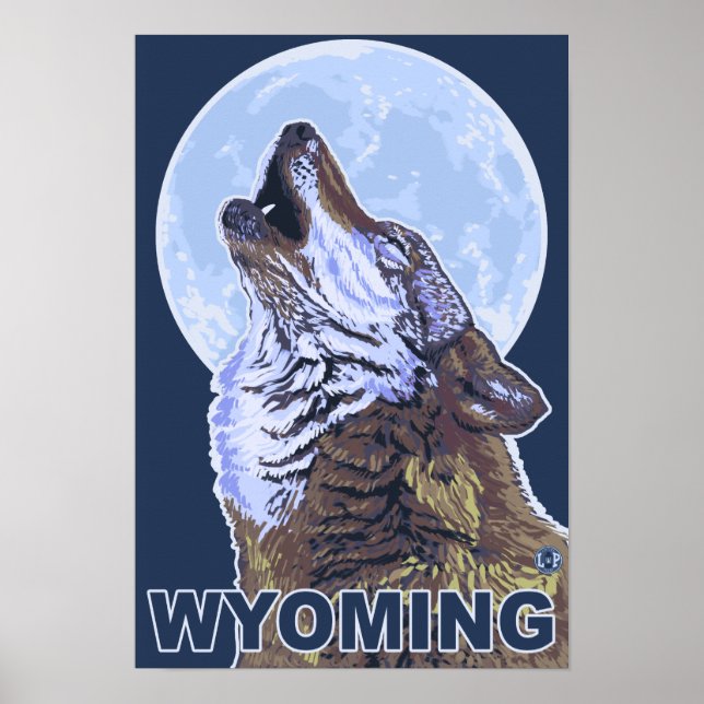 Gray Wolf HowlingWyoming Poster (Front)
