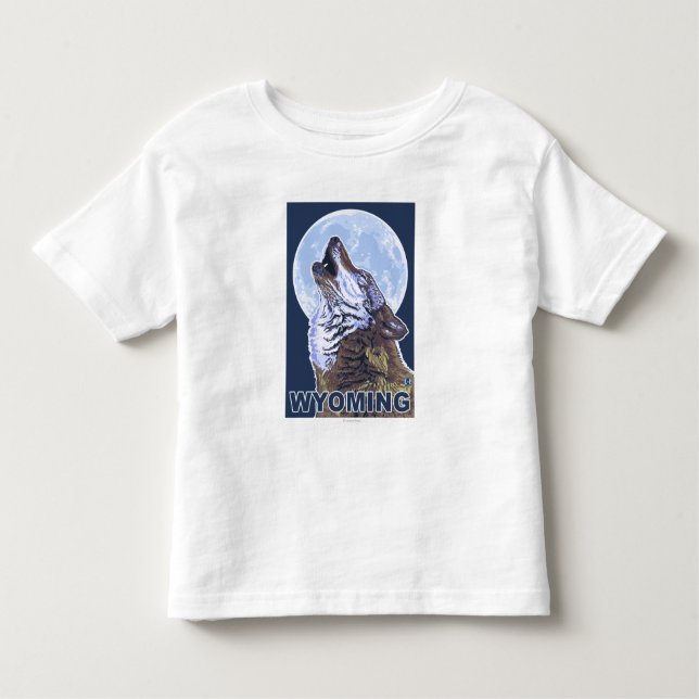 Gray Wolf HowlingWyoming Toddler T-shirt (Front)