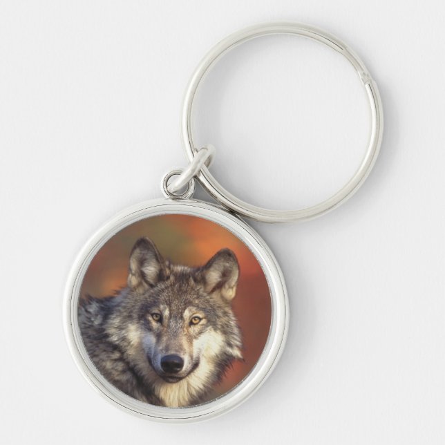 Gray Wolf Keychain (Front)