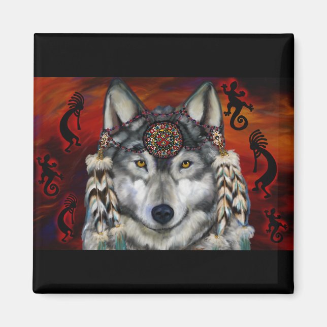 Gray Wolf Magnet (Front)