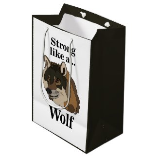 Gray Wolf Medium Gift Bag