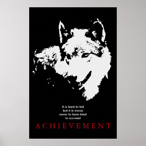 Gray Wolf Motivational Unique Pop Art Poster