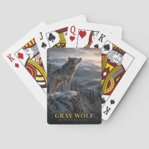 Gray Wolf Mountain Wilderness ANIMALS Poker Cards