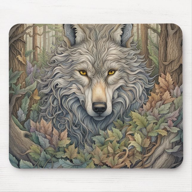 Gray Wolf  Mouse Pad (Front)