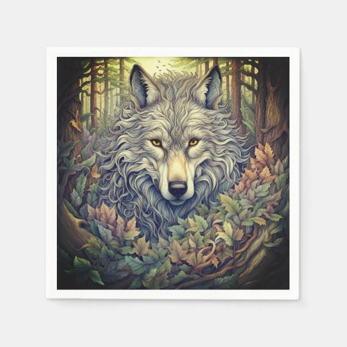 Gray Wolf  Napkins