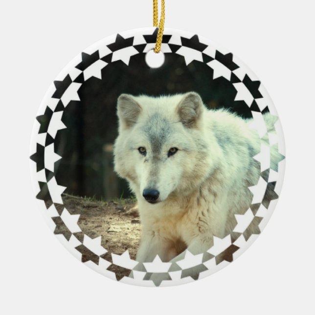 Gray Wolf Ornament (Front)