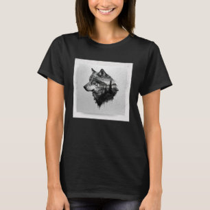 Gray Wolf Paint Splatter Warrior Wild Animal Uniqu T-Shirt