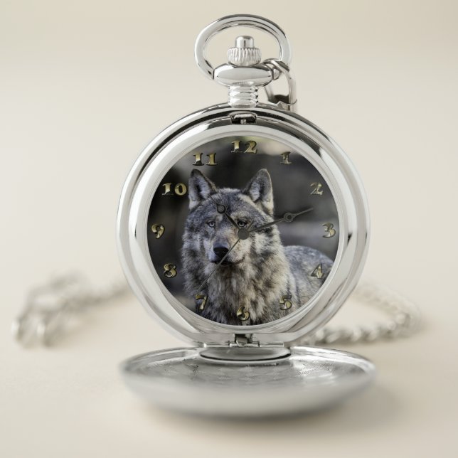 Gray Wolf Pocket Watch (Inside)