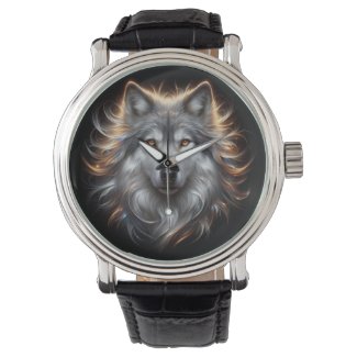 Gray Wolf Portrait eWatch Watch