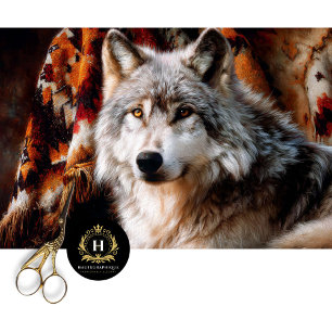 Gray Wolf Portrait Furniture Decoupage Tissue Paper