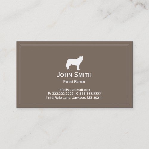 White Wolf Forest Ranger Business card