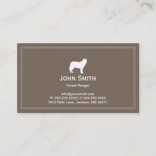 Customizable White Wolf Forest Ranger Business card
