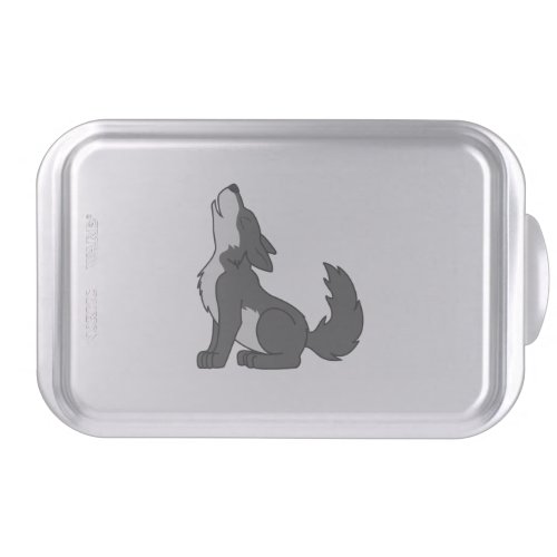 Gray Wolf Pup Howling Cake Pan