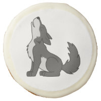 Gray Wolf Pup Howling Sugar Cookie