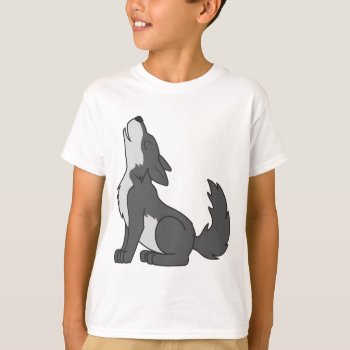 Gray Wolf Pup Howling T-shirt by wild_child_baby at Zazzle