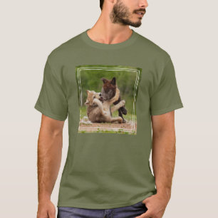 Gray Wolf Pups Wrestling T-Shirt