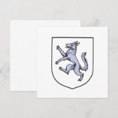 Gray Wolf Rampant on a White Shield Herald (Front/Back)