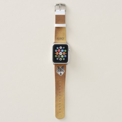 Gray Wolf Spirit Animal Apple Watch Band