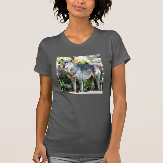 Gray Wolf Standing Alone T-Shirt (Front)