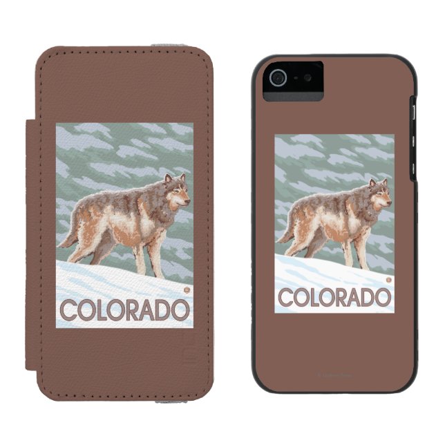 Gray Wolf StandingColorado Incipio iPhone Wallet Case (Side by Side)