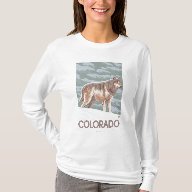 Gray Wolf StandingColorado T-Shirt (Front)