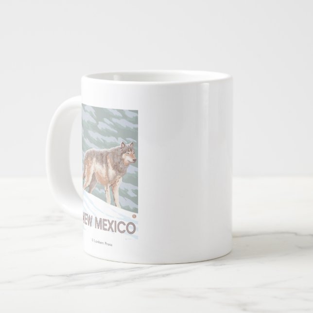 Gray Wolf StandingNew Mexico Giant Coffee Mug (Front Left)