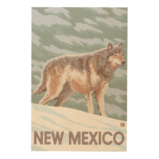 Gray Wolf StandingNew Mexico Wood Wall Decor