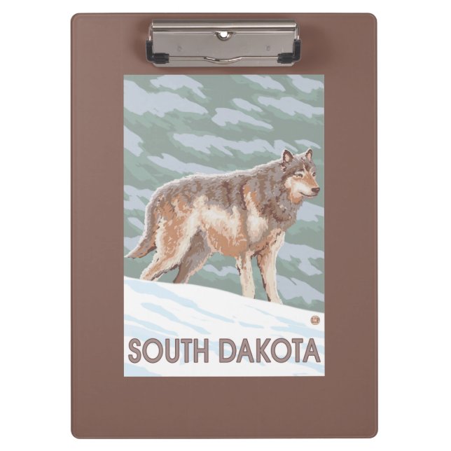 Gray Wolf StandingSouth Dakota Clipboard (Front)