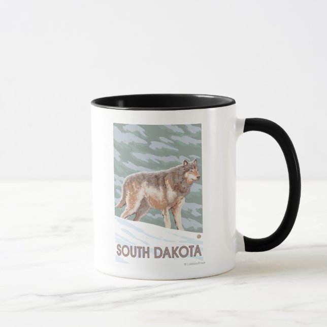 Gray Wolf StandingSouth Dakota Mug (Right)