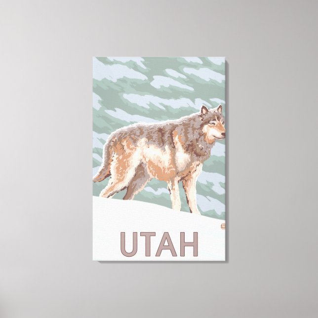 Gray Wolf StandingUtah Canvas Print (Front)