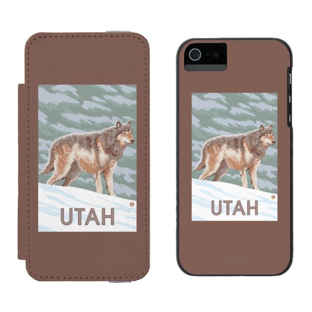 Gray Wolf StandingUtah Incipio iPhone Wallet Case (Side by Side)